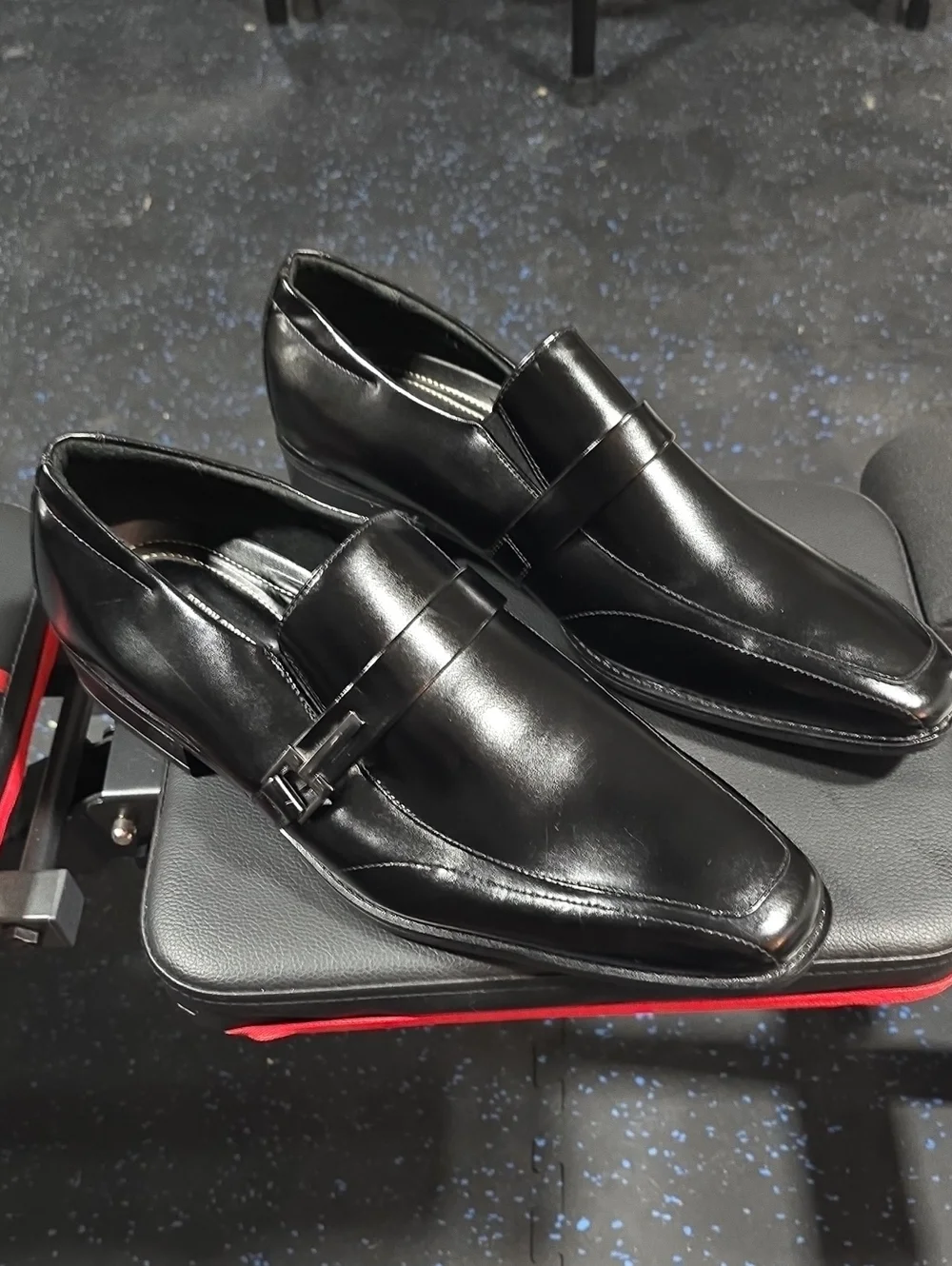 Stacy Adams Black Leather Slip Resistant Penny Loafers